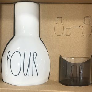 COPY - Rae Dunn wine decanter and glass NWT